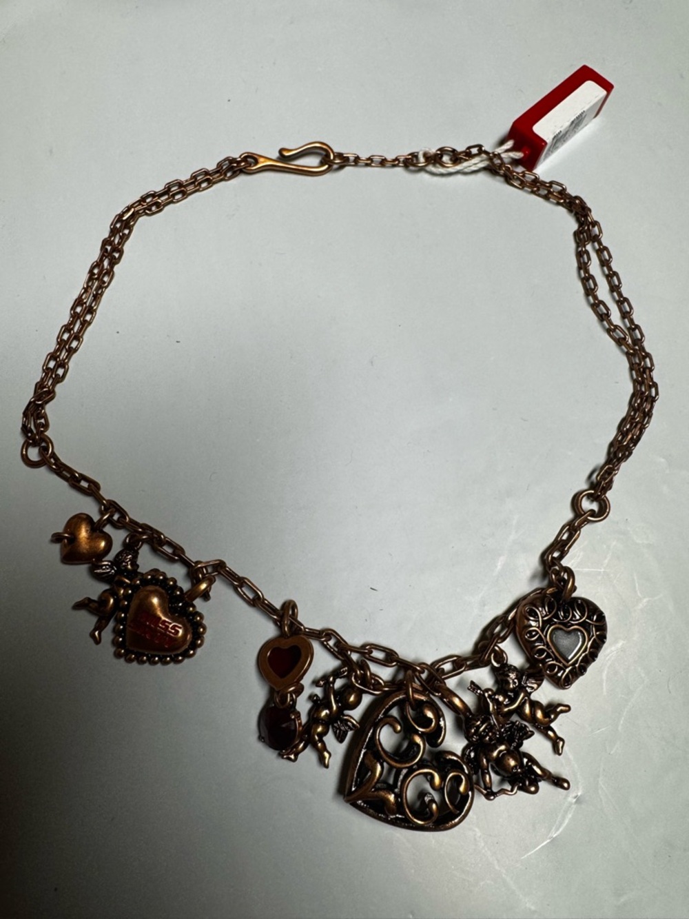 Miss Sixty Rose Gold Heart Charm Necklace